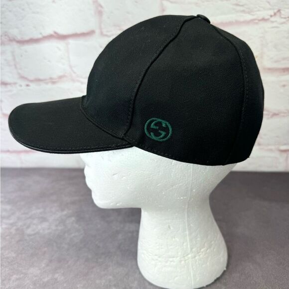 Gucci Gg Interlocking Logo Black Baseball Cap Hat - Picture 1 of 13